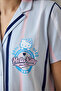 Light Blue Sanrio Cotton Striped Shirt Collar Short Sleeve Pajama Set - 3