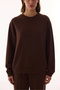 Brown Crew Neck Oversized Modal Sweatshirt - 6
