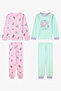 Girls' Retro Toy Pattern Cotton Long Sleeve 2-Piece Pajama Set