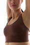 Brown Flexline Fixed Pad Sports Bra - 5