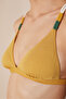 Blanca Triangle Fit Textured and Macrame Yellow Bikini Top - 3