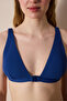 Romina Deep V Textured Indigo Bikini Top - 4
