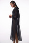 Black Iyos Chiffon Long Sleeve Maxi Shirt - 3