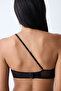 Single Shoulder Padded Black Bra - 5
