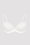 Low-cut Wow Strapless Push Up Padded Underwire White Bra
