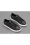 Men's Black Leather Casual Sneakers Sports Shoes - 3