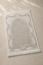 Diamond Prayer Rug Velvet Soft Textured Premium Prayer Mat 70X110 |   Cream Luxury Prayer Rug - 5