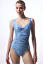 Blue Gathered Swimsuit