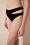 Brigett Cut Textured Black Bikini Bottom - 3