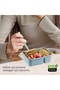 Lunch to Go 3-Compartment Lunch Box with Sauce Container, Fork and Spoon Hobby Life 14,5X20X7,4 cm Gray Color - 3