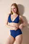 Romina Deep V Textured Indigo Bikini Top - 5