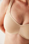 Nude Colored Plus Size Gathering Underwire Bra - 3