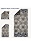 3-Piece Luxury Towel Set, 100% Cotton Jacquard Soft Absorbent Quick-Dry Bath Towel Set, Cherx, Mati̇lda Yarn Dyed 3-Piece Towel Set Stone - 3