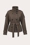 Bsk Standing Collar Thick Checked Coat Trench Coat