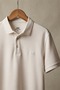 Men's Imported Textured Premium Fabric Basic White Polo Collar T-Shirt - 2