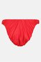 Women Solid Mesh Bikini Bottom, Red - 3
