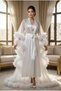 Premium 2-Piece Elegant Lace Detailed Bridal Dressing Gown and Silk Satin Nightgown Set - Honeymoon Set - 2