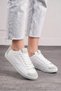 Daily White Stone Women's Sneaker Lace-Up Serrated Sole Suede Detailed Walking Sports Shoes 07 - 6