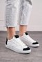 Casual White Black Women's Sneaker Lace-Up Serrated Sole Suede Detailed Walking Sports Shoes 07 - 4