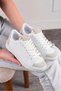 Daily White Stone Women's Sneaker Lace-Up Serrated Sole Suede Detailed Walking Sports Shoes 07 - 3