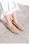 Casual Women's Mink Loafer Plush Lined Oval Toe Low Patterned Sole Shoes 375 - 2