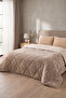 Double size luxury beige 4 seasons wellsoft duvet set double sided 195x215 cm (2 pillow cases included) - 4