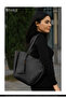 Black Shk262 Faux Leather Snap Fastener Large Single Compartment Wallet Hand, Arm and Shoulder Bag - 8