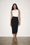 Black Full-Fit Midi Pencil Skirt