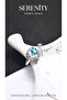 Blue Crescent Stone Steel Plated Ring - 3