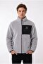 Men's Gray Comfortable Fit Full Zipper Thick Plush Welsoft Fleece Jacket with Front Pockets