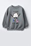 Girl's 3 Thread Fabric Cotton Popcorn Printed Sweatshirt