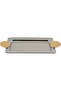 Al Saif Gallery stainless steel serving tray, 30x18.5x2 cm, rectangular, gold-silver handle