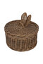 Al Saif Gallery Round Wicker Serving Basket With Cover, 19 X 19 X 10 Cm - Beige - 2