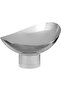 Al Saif Gallery Stainless Steel Serving Stand, 20x18x13 cm, Oval, Deep, Transparent Base - Transparent Silver - 3