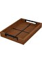 Al Saif Gallery Wooden Tray Set, 2 Pieces, Rectangular - Brown Black - 2