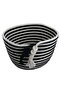 Al Saif Gallery Cotton Baskets Set, 25 x 30 x 35 cm, Striped Round, 3 Pieces - Black - 2