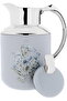 Al Saif Gallery Florya Pro thermos set, 1/0.5 liter, rose pattern, thermal glass inner shell, steel outer shell - light gray - 5