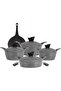 Granite Cookware Set, 9 Pieces - Grey - 2
