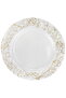 Al Saif Gallery glass dessert dish, 33x33x2 cm, circular, gilded engraving - white