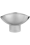 Al Saif Gallery Stainless Steel Serving Stand, 20x18x13 cm, Oval, Deep, Transparent Base - Transparent Silver - 2