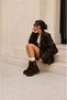 Lucia Brown Suede Women's Casual Belted Double Buckle Comfortable Stylish Wedge Heeled Boots - 8