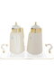 Al Saif Gallery Lamia thermos set, 1 liter, 3 pieces, tofariya, thermal glass inner shell, plastic outer shell - pearl gold - 3