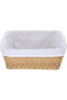 Al Saif Gallery wicker basket, 36x25x14.3 cm, rectangular, with white-brown fabric
