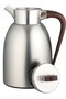 Al Saif Gallery Stainless Steel Yarn Thermos, 1.3 Liters, Glass Inner Container, Push Button, Wooden Handle - Matte Silver - 5
