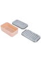 Grater with Steel Box, Rectangle, 3 Pieces - Pink - 3