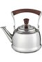 Al Saif Gallery Steel Teapot, Wooden Handle, 5 Liter - Silver