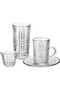 Al Saif Gallery Glass Tea and Coffee Bialat Set, 30 Pieces - Clear