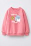 Girl's 3 Thread Fabric Cotton Cookie Printed Sweatshirt
