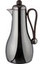 Al Saif Gallery Gheem Thermos Set, 2 Pieces, 1/1 Liter, Glass Inner Container, Wooden Handle - Glossy Black - 7