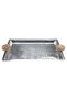 TofariaAl Saif Gallery steel presentation, 3.5 x 33 x 55.5 cm, large, rectangular, brown handle - silver
